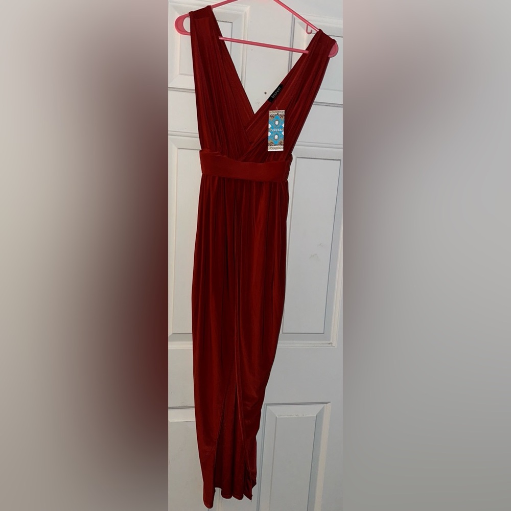 Petite Plunge Drape Maxi Dress